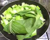 青梗菜、豚肉、油揚げ、オイスターソース作り方3写真