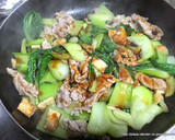 青梗菜、豚肉、油揚げ、オイスターソース作り方5写真