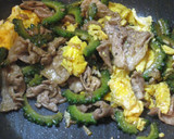 時短・簡単ゴーヤとふわふわ卵と肉の炒め物作り方13写真