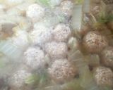 白菜と凍り豆腐入り肉団子の鍋作り方3写真