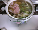 山東菜 もやし 鶏肉の 中華煮込みスープ作り方5写真