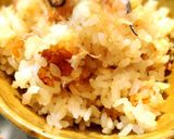 ホタテ(ほぐし身缶)と炊いた 味ご飯作り方3写真