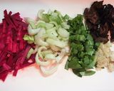 ビーツとチンゲン菜ときくらげ炒め作り方1写真