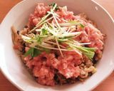 醤油バターねぎとろ丼作り方3写真