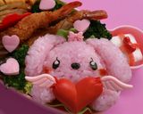 バレンタイン キャラ弁*たれ耳ウサちゃん作り方7写真