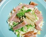豆苗・いぶりがっこ・ハムの のせピラ!!作り方3写真