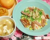 豆苗・いぶりがっこ・ハムの のせピラ!!作り方4写真
