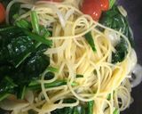 ほうれん草とプチトマトスパゲティー作り方3写真