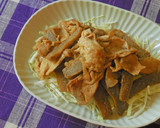 氷こんにゃくと豚肉のソース炒め作り方9写真