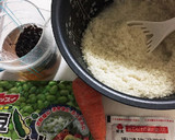 鉄分！妊娠中☆ひじき枝豆炊き込みご飯作り方1写真
