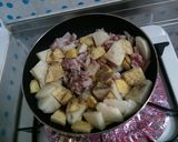 ジャガイモとさつまいもの煮物。作り方2写真