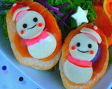 ロールパンで雪だるま*キャラ弁にも作り方3写真