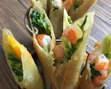 エビと豆苗とチーズの春巻作り方8写真
