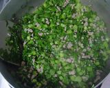 大根の葉とひき肉のピリ辛炒め作り方4写真