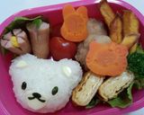 キャラ弁　キティちゃんのお友達くまちゃん作り方2写真
