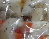 超簡単じゃがいもと玉ねぎのバジル炒め作り方1写真