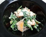 春菊と柿のマヨ入り白和え作り方3写真