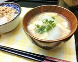 うち豆・揚げと蕪と里芋のおみそ汁作り方12写真