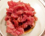 安いまぐろのサクで☆まぐろユッケ丼作り方2写真