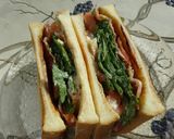 朝食＆ランチ❀春菊のBLTサンドイッチ作り方11写真