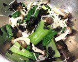 簡単☆青梗菜ときのこの海苔ナムル作り方4写真