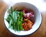 にら玉豚キムチ♪作り方1写真