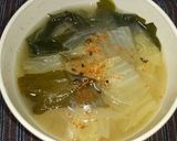 朝食に♪白菜と玉葱のほんわか甘～い味噌汁作り方3写真