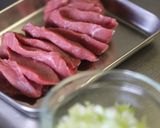 刻み葱と牛もも肉の竜田揚げ。作り方2写真