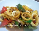いかとパプリカのカレー蒸し作り方4写真