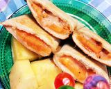バウルーでチーズと柿のホットサンド作り方2写真