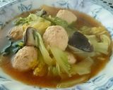 鶏むね肉のつくねと☆白菜の温かうま煮★作り方13写真
