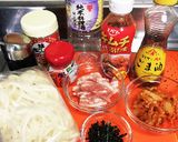 簡単！キムチ焼うどん♡作り方1写真