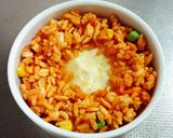 とろとろ卵の♡オムライス風ココットカマン作り方1写真