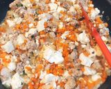豆腐とひき肉の甘辛味噌そぼろのレタス巻き作り方5写真