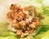 豆腐とひき肉の甘辛味噌そぼろのレタス巻き作り方7写真