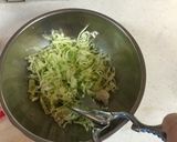 千切りキャベツ入 お好み焼き風 玉子焼き作り方2写真