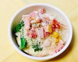 ベーコンと温野菜、パン粉のココットカマン作り方4写真