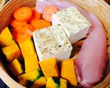 味噌ドレで〜焼豆腐・ササミの温野菜サラダ作り方3写真