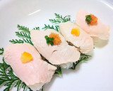 しっとり軟らかなゆで鶏のにぎり鮨作り方4写真