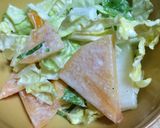 男の手料理♪富有柿と白菜deサラダ作り方6写真