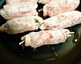 豚ロースの野菜巻き黒胡麻味噌作り方3写真