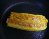 20㎝のフライパン！卵1個かにかま卵焼き作り方6写真
