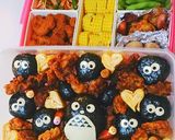 運動会トトロ＆まっくろくろすけキャラ弁当作り方15写真