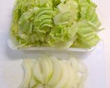 キャベツと玉ねぎのうまうま卵とじ☆作り方1写真