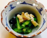 小松菜と鶏皮の辛子醤油和え作り方10写真