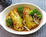 餅入り♪レンジでロールキャベツ作り方9写真