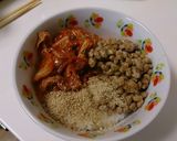 健康！ごま風味たっぷりキムチ納豆丼作り方1写真