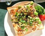 蓮根×枝豆×チーズの和トースト作り方7写真