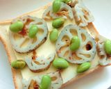 蓮根×枝豆×チーズの和トースト作り方6写真
