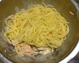 柿の甘みが優しい!柿の柚子胡椒マヨパスタ作り方4写真